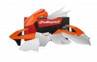 POLISPORT KOMPLET PLASTIKÓW KTM SX/SX-F '16-'18 W ZESTAWIE TABLICA PRZEDNIA KOLOR POMARAŃCZOWY BIAŁY OEM 