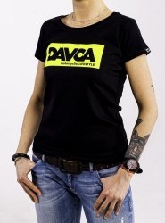 DAVCA T-shirt Damski Fluo Logo Black