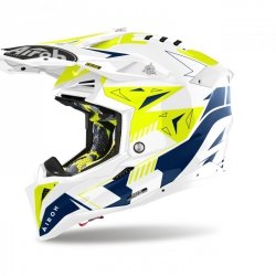 KASK AIROH AVIATOR 3 SPIN YELLOW/BLUE GLOSS L