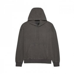 BLUZA Z KAPTUREM FOX WORDMARK OVERSIZED FLEECE PO PEWTER L
