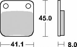 SBS KLOCKI HAMULCOWE KH54 STREET STANDART CERAMIC DAELIM ALTINO/DELFINO/HISTORY/OTELLO 99-06, HONDA CRM/MBX 50 88-92, PEUGEOT VI