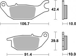 SBS KLOCKI HAMULCOWE KH343 STREET STANDART CERAMIC YAMAHA MW 125 TRICITY 14-19 KOLOR CZARNY TYŁ