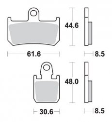 SBS KLOCKI HAMULCOWE KH442/4 RACING DUAL CARBON YAMAHA YZF R1 07-14 KOLOR CZARNY