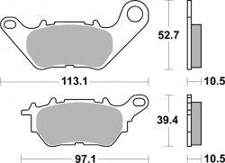 SBS KLOCKI HAMULCOWE KH662 STREET STANDART CERAMIC PASUJE DO: YAMAHA YZF-R25 15-20, YZF-R3 15-20, MT-03 16-20, MT-25 16-20 TYŁ