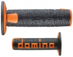 DOMINO MANETKI (GRIPY) OFF ROAD NEW LAMELAR DWUSKŁADNIKOWE KOLOR CZARNY/POMARAŃCZOWY
