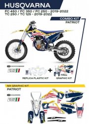 UFO KOMPLET PLASTIKÓW HUKIT622999W PLUS KOMPLET NAKLEJEK (OKLEIN) HUSQVARNA TC 125/250 19-22; FC 250/350/450 19-22 W ZESTAWIE PR
