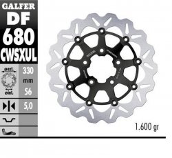 GALFER TARCZA HAMULCOWA PRZÓD HARLEY-DAVIDSON (330X56X5) (WAVE) (OVERSIZE) PŁYWAJĄCA (PATRZ OPIS)