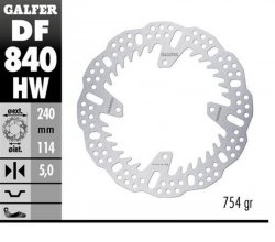 GALFER TARCZA HAMULCOWA TYŁ TM EN/MX 125/144/250/300/450/ 530 15-24; 125/144 FI EN 24-; 250/300/450 FI EN 24- (240X114X5MM) SHAR