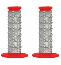 SCAR RACING MANETKI OFF-ROAD (22+25MM) Z WYPUSTKAMI DWUSKŁADNIKOWE KOLOR SZARY/CZERWONY