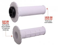 ODI MANETKI OFF ROAD HALF WAFFLE UNIVERSAL LOCK-ON GRIP SET KOLOR BIAŁY