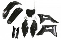 UFO KOMPLET PLASTIKÓW (FULL KIT) Z OSŁONAMI TELESKOPÓW (AMORTYZATORÓW) HONDA CRF 250R 18-21, CRF 450R 17-20 KOLOR CZARNY(HO119E0