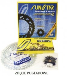 SUNSTAR ZESTAW NAPĘDOWY BMW S1000 RR 1000 12-15, S 1000RR ABS 14-18 PLUS ZŁOTY (17/45/118) (DO 1100CC XW RING) (SUN43217/SUN1-44
