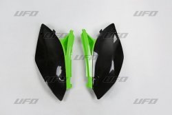 UFO BOCZKI TYLNE KAWASAKI KXF 250 09-12 KOLOR OEM (CZARNY/ZIELONY)