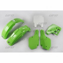 UFO KOMPLET PLASTIKÓW KAWASAKI KX 125 89, KOLOR OEM (ZIELONY/BIAŁY) (KA197E999)