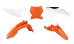 RACETECH (RTECH) 2024/12 KOMPLET PLASTIKÓW KTM SX 50 24-25 KOLOR OEM ( POMARAŃCZOWY / BIAŁY / CZARNY )