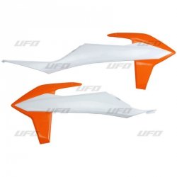 UFO OSŁONY CHŁODNICY KTM SX/SXF 19-20 KOLOR OEM (BIAŁY POMARAŃCZOWY)
