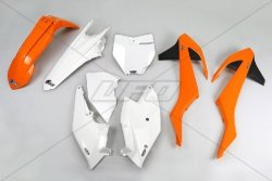 UFO KOMPLET PLASTIKÓW KTM SX/SXF 16-18 (Z WYJĄTKIEM SX 250 16), KOLOR OEM 16 (POMARAŃCZOWY/BIAŁY) (KT517E999)