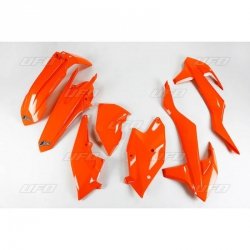 UFO KOMPLET PLASTIKÓW KTM EXC/EXC-F TPI 17-19, KOLOR POMARAŃCZOWY FLUO (KT518FFLU)