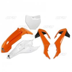 UFO KOMPLET PLASTIKÓW KTM SX 65 16-23 KOLOR OEM 16 I 18 (POMARAŃCZOWY/BIAŁY) (KT526E999)