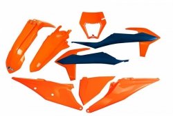 UFO KOMPLET PLASTIKÓW KTM EXC 125 20-21, EXC 250 / 300 TPI 20-23, EXC-F 250 / 350 / 450 / 500 20-23 Z OSŁONĄ LAMPY KOLOR OEM 22 