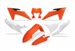 UFO KOMPLET PLASTIKÓW KTM EXC 150 / 250 / 300 TBI 24-25, EXC-F 250 / 350 / 450 / 500 24-25 KOLOR OEM POMARAŃCZOWY BIAŁY