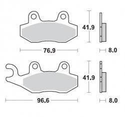 MOTO-MASTER KLOCKI HAMULCOWE KH135 / KH214 SINTER METAL OEM: 11 (SINTERPRO RACING) KAWASAKI: KX 125-250-500, KDX 200-250, SUZUKI