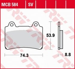 TRW LUCAS ZF KLOCKI HAMULCOWE KH123 ORGANIC YAMAHA FZR 750/1000 GENESIS '86-'88, TRX 850 '96-'99, FJ 1200 &#