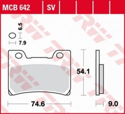 TRW LUCAS ZF KLOCKI HAMULCOWE KH123 ORGANIC YAMAHA FZR 1000 GENESIS '91-'93 PRZÓD