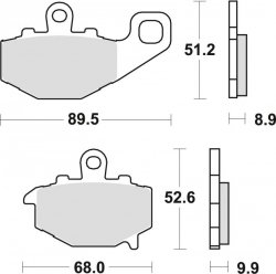 TRW ZF KLOCKI HAMULCOWE KH192 ORGANIC KAWASAKI ZX6R 600 94-16, ZX6R 636 02-06, ER6 06-16, VERSYS 650 07-14, Z 750 04-06, ZX9R 94