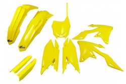 UFO 2024/11 KOMPLET PLASTIKÓW (FULL KIT) Z OSŁONAMI TELESKOPÓW (AMORTYZATORÓW) SUZUKI RMZ 250 19-25, RMZ 450 18-25 KOLOR ŻÓLTY
