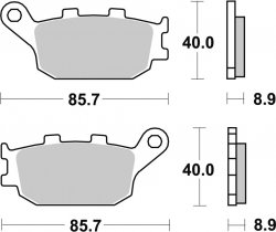 TRW klocki hamulcowe tył Yamaha FZ6-S2 600 S Fazer (07-10) 