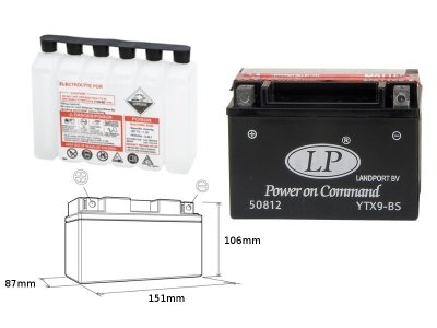 LANDPORT Honda CB 400 F/CB1 (89-91) akumulator elektrolit osobno