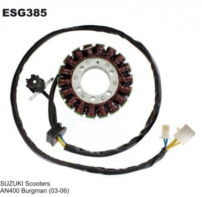 ELECTROSPORT UZWOJENIE ALTERNATORA (STATOR) SUZUKI AN 400 Burgman 03-06/ Z IMPULSATOREM