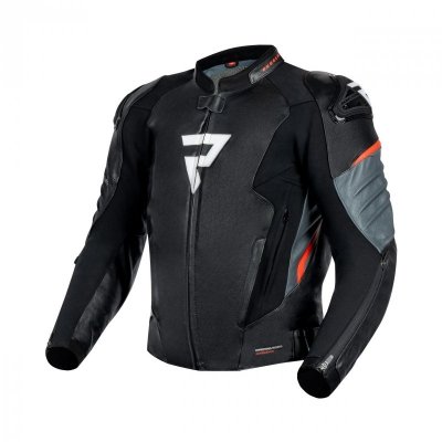 KURTKA SKÓRZANA REBELHORN VELOCE BLACK/GREY/FLUO RED 46