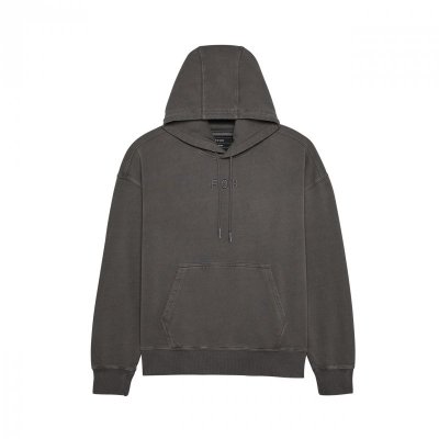 BLUZA Z KAPTUREM FOX WORDMARK OVERSIZED FLEECE PO PEWTER L