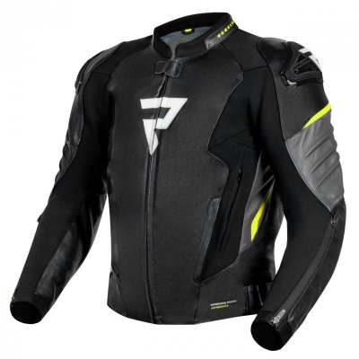 KURTKA SKÓRZANA REBELHORN VELOCE BLACK/GREY/FLUO YELLOW 62