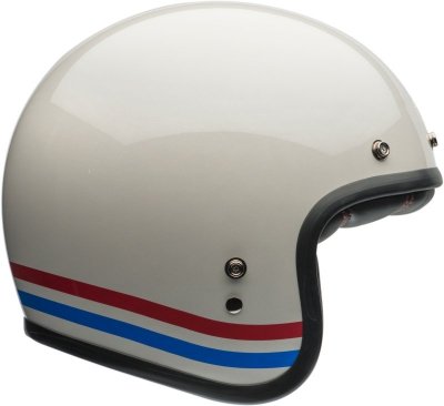 KASK BELL CUSTOM 500 ECE6 STRIPES PEARL WHITE RED BLUE S