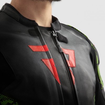 KURTKA SKÓRZANA REBELHORN VELOCE CAMO BLACK/GREEN/FLUO RED 54