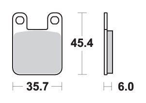 SBS KLOCKI HAMULCOWE KH115 STREET STANDART CERAMIC KOLOR CZARNY PASUJE DO YAMAHA DT50R 04-, TZR50 03-, TOMOS