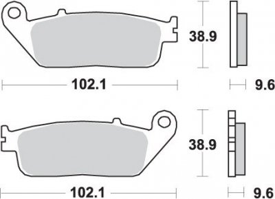 SBS KLOCKI HAMULCOWE KH196 STREET STANDART CERAMIC PASUJE DO: HONDA CB 500, CTX 700, NC 750, VT 750, XL 600V, PRZÓD