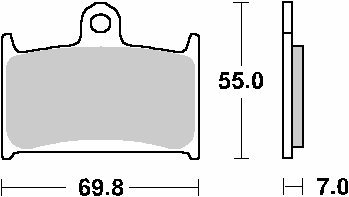 SBS KLOCKI HAMULCOWE KH145 / KH236 STREET STANDART CERAMIC SUZUKI GSF 1200 BANDIT 97-00, RF 900 94-97 KOLOR CZARNY