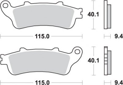 SBS PROMOCJA KLOCKI HAMULCOWE KH281 STREET PERFORMANCE (EXCEL) SINTER KOLOR ZŁOTY PASUJE DO: HONDA ST1100 96, ST1300 TYŁ