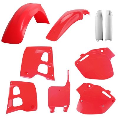 POLISPORT KOMPLET PLASTIKÓW (FULL KIT) HONDA CR 125 91-92; CR 250 90-91 W ZESTAWIE TABLICA PRZEDNIA (8680700002) I OSŁONY AMORTY