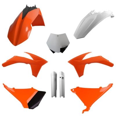 POLISPORT KOMPLET PLASTIKÓW (FULL KIT) KTM SX 11; XC/XC-F 11 W ZESTAWIE OSŁONY AMORTYZATORÓW (8398500002) KOLOR POMARAŃCZOWY OEM