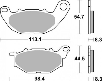SBS KLOCKI HAMULCOWE KH663 PASUJE DO: YAMAHA YZF-R25 15-17, YZF-R3 15-17, MT-03 16-17, MT-25 17 PRZÓD (ZAMIENIA MIESZANKĘ RS)