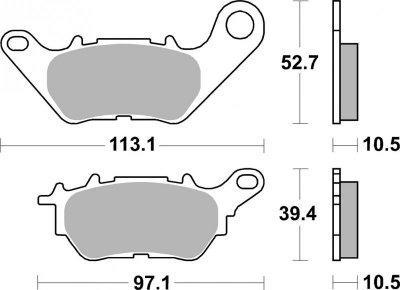 SBS KLOCKI HAMULCOWE KH662 STREET STANDART CERAMIC PASUJE DO: YAMAHA YZF-R25 15-20, YZF-R3 15-20, MT-03 16-20, MT-25 16-20 TYŁ