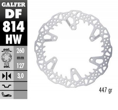 GALFER TARCZA HAMULCOWA PRZÓD BETA 250RR 12-24; 300RR 13-24; 350RR 13-24; 400/430/450/480/498 13-24; X-TRAINER 15-24 (260X127X3M