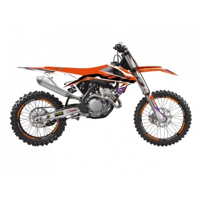 BLACKBIRD KOMPLET NAKLEJEK (OKLEIN) KTM SX/SX-F 16-18, EXC/EXC-F 17-19 DREAM 5 KOLOR POMARAŃCZOWY CZARNY