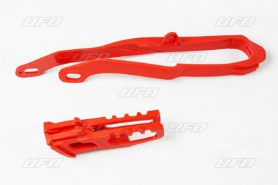 UFO KOMPLET ŚLIZG (HO03671070) + PROWADNICA (HO04623070) ŁAŃCUCHA HONDA CR 125/250 07 KOLOR CZERWONY