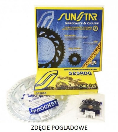 SUNSTAR ZESTAW NAPĘDOWY HONDA CB 600F HORNET S 00-04 STANDARD (15/42/110) (DO 900CC) (SUN41215/SUN1-4483-42/SS525RDG-110N) - MAD